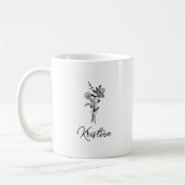 Mug Fleur de naissance de février et nom élégant du sc (Gauche)