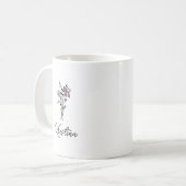 Mug Fleur de naissance de février & Nom en écriture él (Devant gauche)