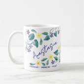 Mug Fleur de naissance de février Nom personnalisé Pri (Gauche)