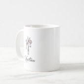 Mug Fleur de naissance de janvier & Nom en écriture él (Devant gauche)