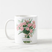 Mug Fleur de Naissance de Janvier | Œillets Roses (Gauche)