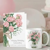 Mug Fleur de Naissance de Janvier | Œillets Roses
