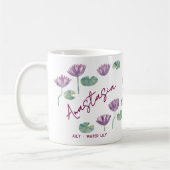 Mug Fleur de naissance de juillet Nénuphar à personnal (Gauche)