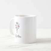 Mug Fleur de naissance de mai & Nom en écriture élégan (Devant gauche)