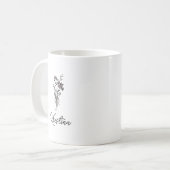 Mug Fleur de naissance de mai & Nom en écriture élégan (Devant gauche)