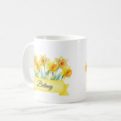 Mug Fleur de naissance de mars Boug de jonquille perso (Devant gauche)