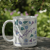 Mug Fleur de naissance de septembre Nom personnalisé V