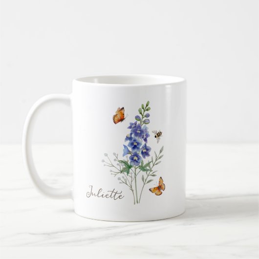 Mug Fleur de naissance Delphinium (Gauche)