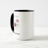 Mug Fleur de naissance d'octobre Cosmos Anniversaire (Devant gauche)