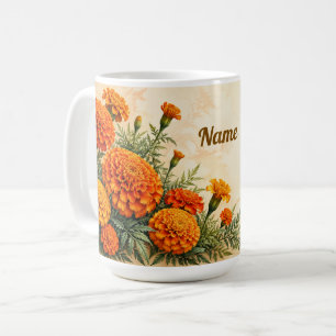 Mug Fleur de naissance d'octobre personnalisée Souci