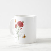 Mug Fleur de naissance du mois de l'œillet (Devant gauche)