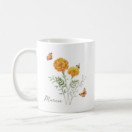 Mug Fleur de naissance du mois de souci (Gauche)