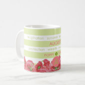 Mug Fleur de naissance et Gem Strig août (Devant gauche)