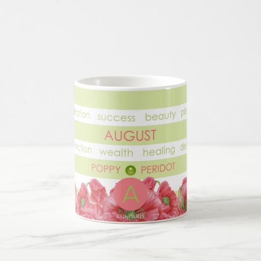 Mug Fleur de naissance et Gem Strig août (Centre)