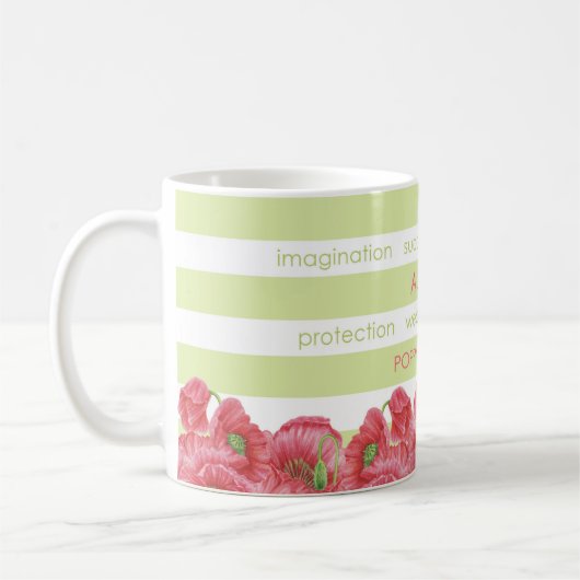 Mug Fleur de naissance et Gem Strig août (Gauche)