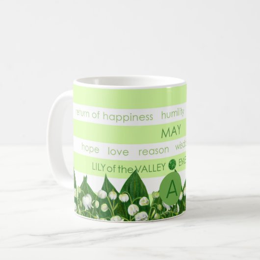 Mug Fleur de naissance et Gem Strig mai (Devant gauche)