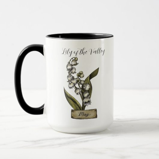 Mug Fleur de naissance MAI Anniversaire Lily Valley (Gauche)