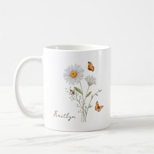 Mug Fleur de naissance Marguerite (Gauche)