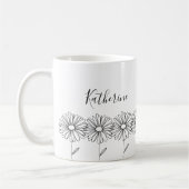 Mug Fleur de naissance personnalisée avril marguerite (Gauche)