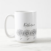 Mug Fleur de naissance personnalisée avril marguerite (Gauche)