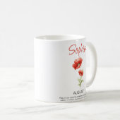 Mug Fleur de naissance personnalisée d'août (Devant droit)
