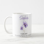 Mug Fleur de naissance personnalisée de février (Gauche)