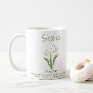 Mug Fleur de naissance personnalisée de janvier 