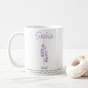 Mug Fleur de naissance personnalisée de juillet 