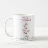 Mug Fleur de naissance personnalisée de mars  (Gauche)