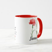 Mug Fleur de naissance personnalisée en janvier (Devant droit)