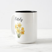 Mug Fleur de naissance personnalisée - Mars (Devant gauche)