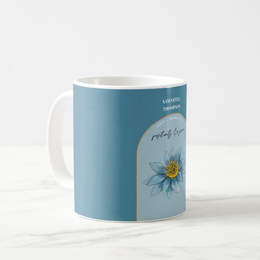 Mug Fleur de naissance personnalisée Mois juillet Lys  (Devant gauche)