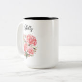 Mug Fleur de naissance personnalisée - Nom personn (Devant gauche)