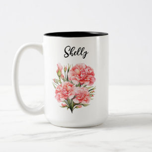 Mug Fleur de naissance personnalisée - Nom personn