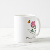 Mug Fleur de naissance Pivoine (Devant droit)