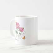 Mug Fleur de naissance Pivoine (Devant gauche)