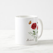 Mug Fleur de naissance Rose (Devant droit)
