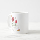 Mug Fleur de naissance Rose (Devant gauche)