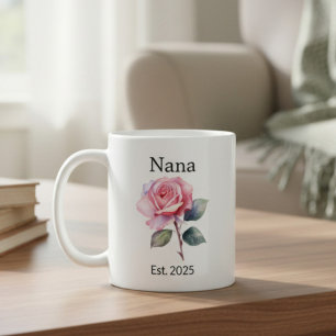 Mug Fleur de naissance Rose de Juin pour Nana avec Ann