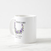 Mug Fleur de naissance violette de février (Devant gauche)