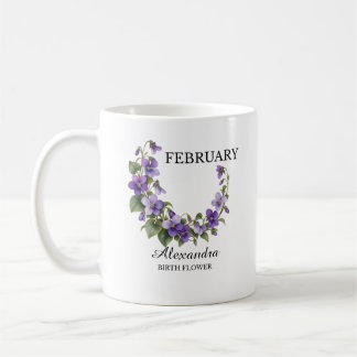 Mug Fleur de naissance violette de février