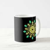 Mug Fleur de néon jaune et vert (Devant droit)