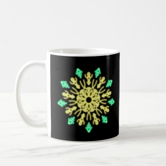 Mug Fleur de néon jaune et vert (Gauche)
