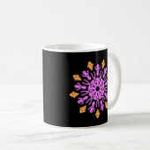 Mug Fleur de néon rose et orange (Devant droit)