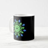 Mug Fleur de néon vert et bleu (Devant gauche)
