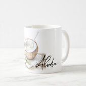 Mug Fleur de noix de coco tropicale Aloha (Devant droit)
