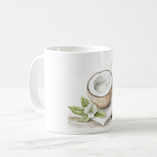 Mug Fleur de noix de coco tropicale Aloha (Devant gauche)