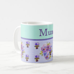 Mug Fleur de Pansy Aqua Frappe Fleur de Fleurs Fleurs 
