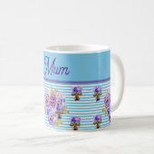 Mug Fleur de Pansy Aqua Frappe Fleur de Fleurs Fleurs  (Devant droit)