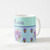 Mug Fleur de Pansy Aqua Frappe Fleur de Fleurs Fleurs (Devant droit)